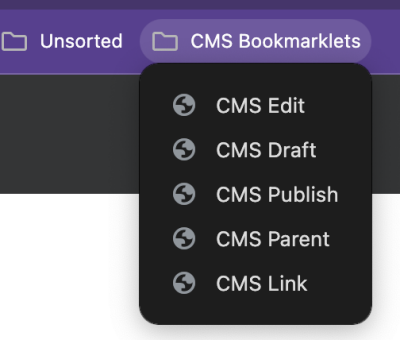 How Do I ... Create Browser Bookmarklets for CMS Tasks?