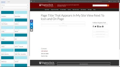 image of the article page template empty and ready to edit