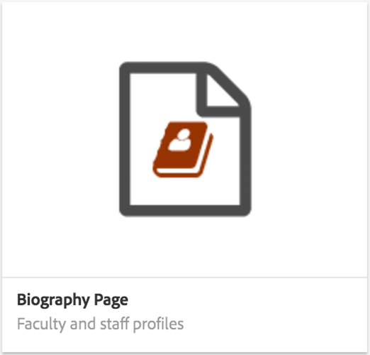 image of the biography page template icon from the create page screen