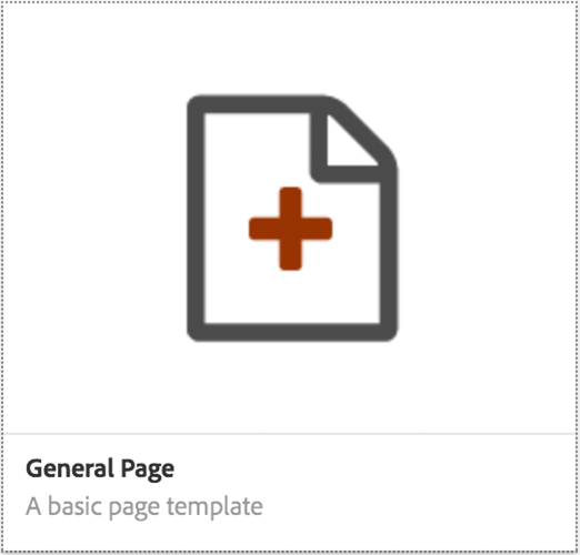 image of the general page template icon from the Create Page screen