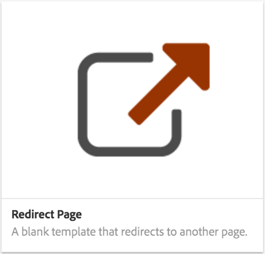 image of the redirect page template icon from the page creation screen