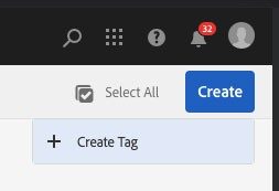 Create tag button