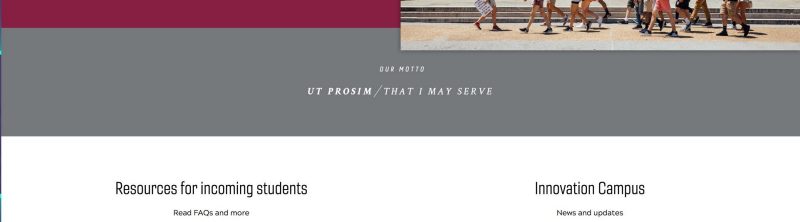 Example of the Ut Prosim stripe from vt.edu